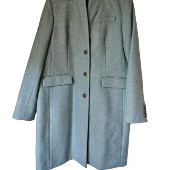 J. Crew Regent Wool Coat SZ 14 Blue - Picture 2 of 12